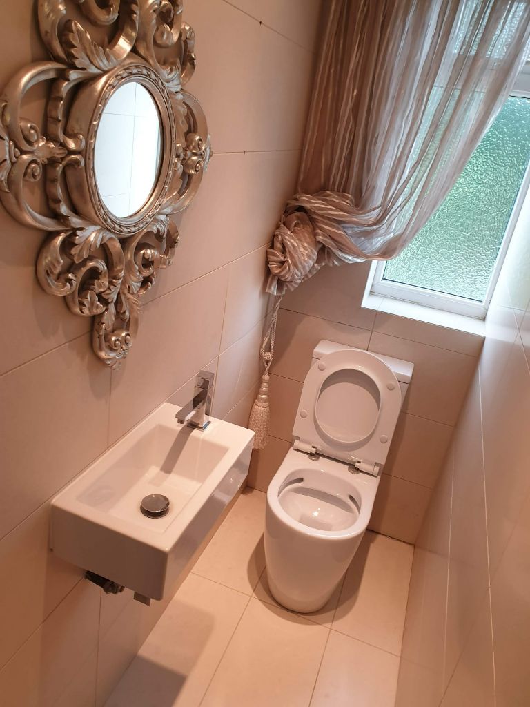 Ornate mirror sink cloakroom